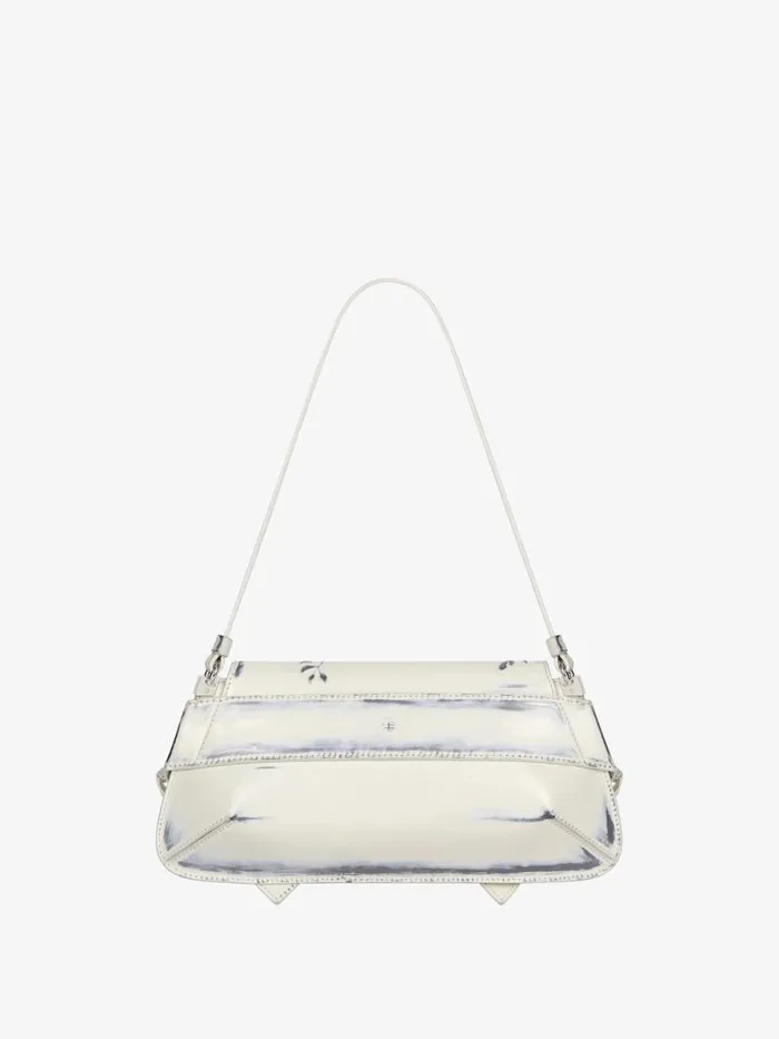 Women Shoulder Bags Givenchy Voyou Shoulder Flap Bag In Leather With Floral Pattern Ivory Women Shoulder Bags Givenchy Voyou Shoulder Flap Bag In Leather With Floral Pattern Ivory