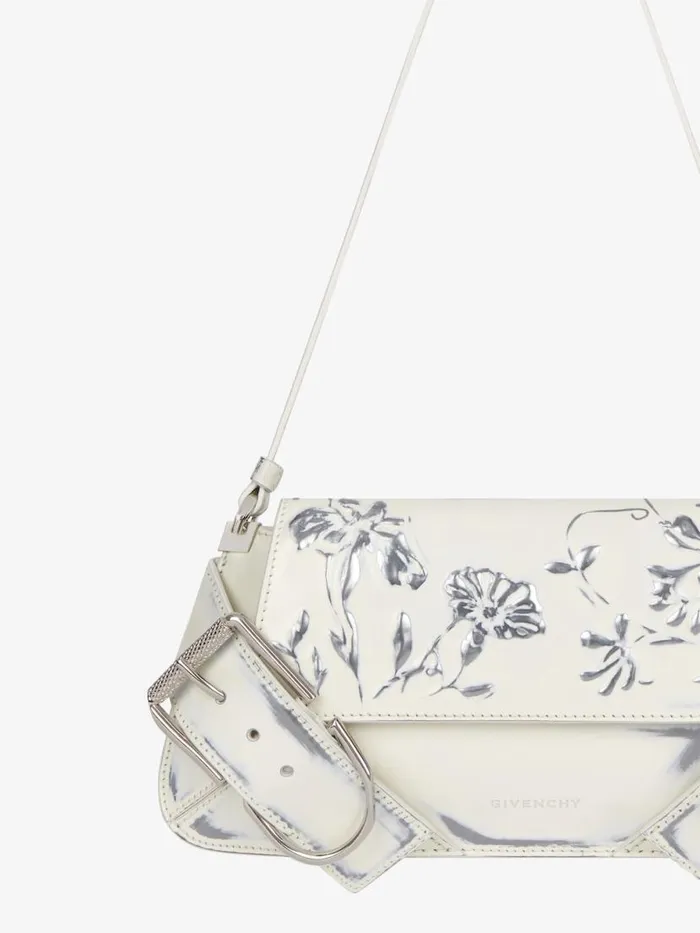 Women Shoulder Bags Givenchy Voyou Shoulder Flap Bag In Leather With Floral Pattern Ivory Women Shoulder Bags Givenchy Voyou Shoulder Flap Bag In Leather With Floral Pattern Ivory