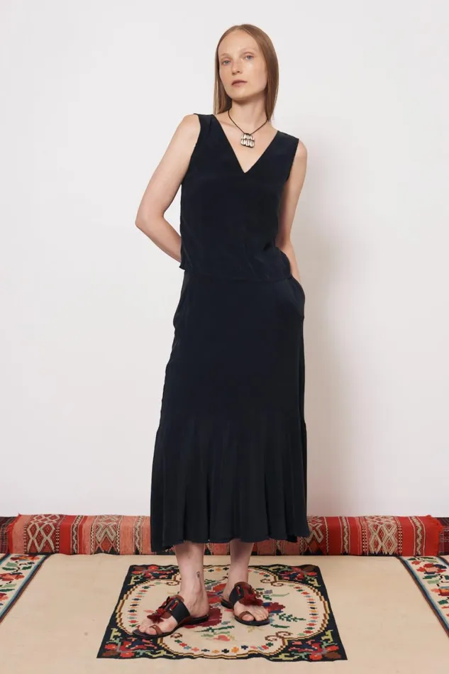 Women Silk Black Ada Tank Raquel Allegra Tops