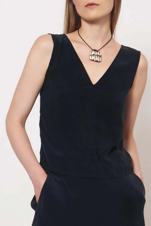 Women Silk Black Ada Tank Raquel Allegra Tops