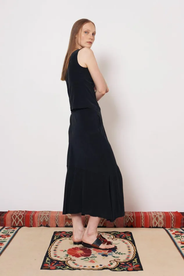 Women Silk Black Ada Tank Raquel Allegra Tops