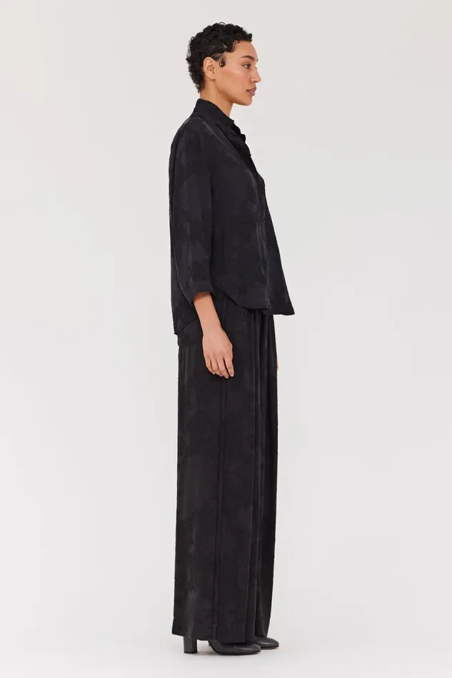 Women Silk Jacquard Black Lauren Blouse Raquel Allegra Tops