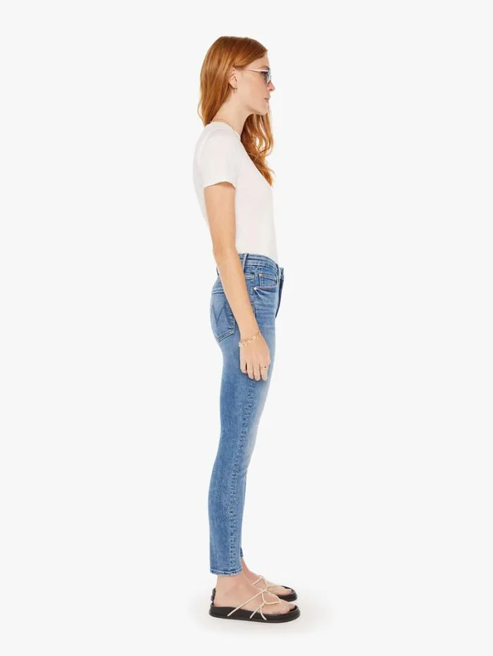 Women Skinny Mother Denim High Waisted Looker Ankle Wash On The Road