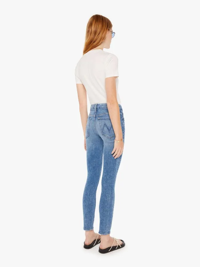 Women Skinny Mother Denim High Waisted Looker Ankle Wash On The Road