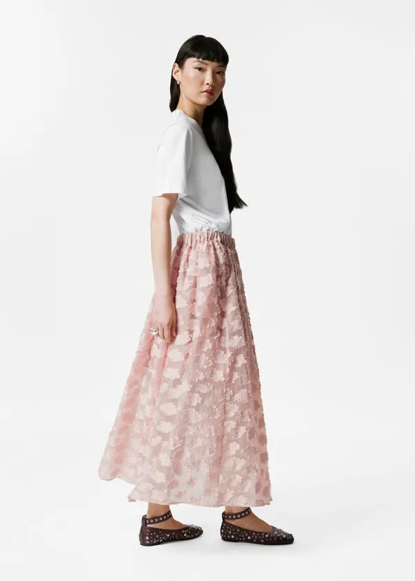 Women Skirts and Other Stories FloralAppliqu Midi Skirt Pink Women Skirts and Other Stories FloralAppliqu Midi Skirt Pink