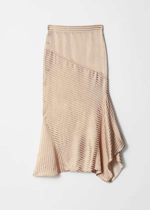 Women Skirts and Other Stories Flounced Pencil Midi Skirt Beigeandpink