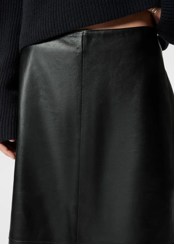 Women Skirts and Other Stories Leather Midi Skirt Black