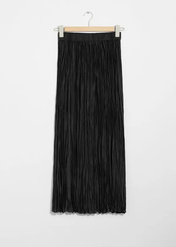 Women Skirts and Other Stories Silk Midi Skirt Black