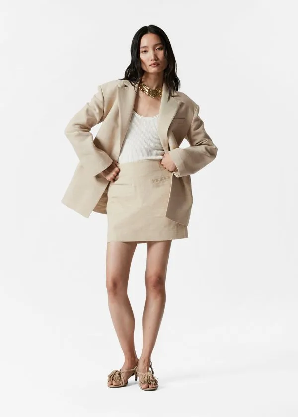 Women Skirts and Other Stories Tailored Mini Skirt Beige