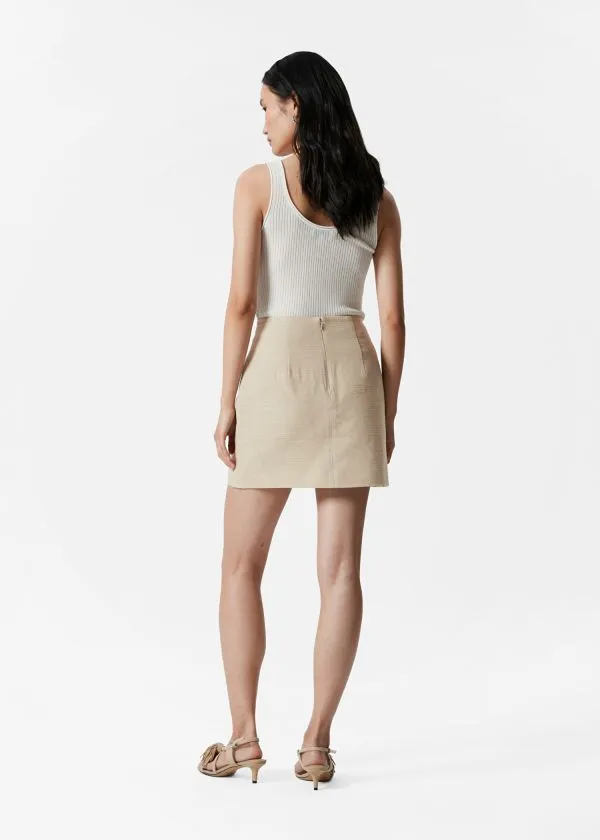 Women Skirts and Other Stories Tailored Mini Skirt Beige