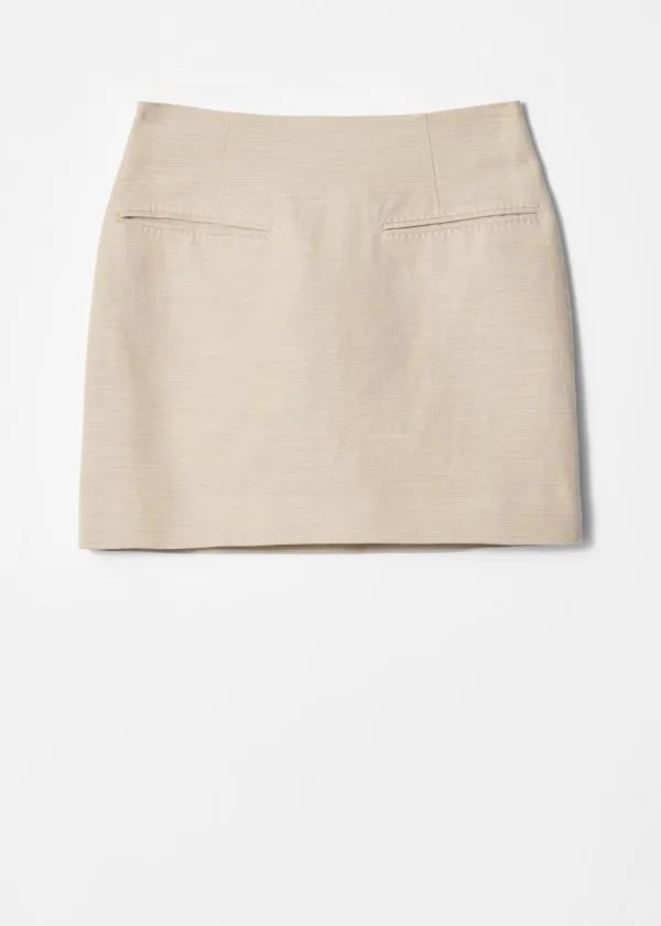 Women Skirts and Other Stories Tailored Mini Skirt Beige