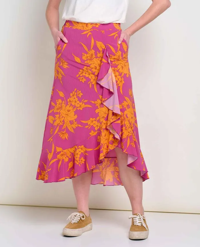 Women Skirts and Skorts Toad and Co Sunkissed Wrap Skirt Flame Leaf Texture Print Women Skirts and Skorts Toad and Co Sunkissed Wrap Skirt Flame Leaf Texture Print