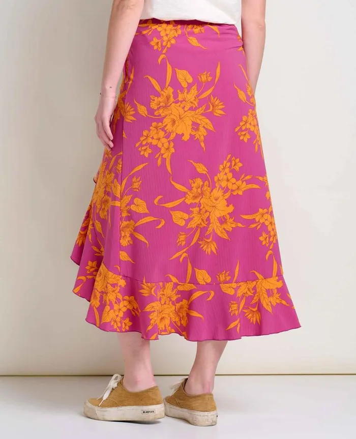 Women Skirts and Skorts Toad and Co Sunkissed Wrap Skirt Flame Leaf Texture Print