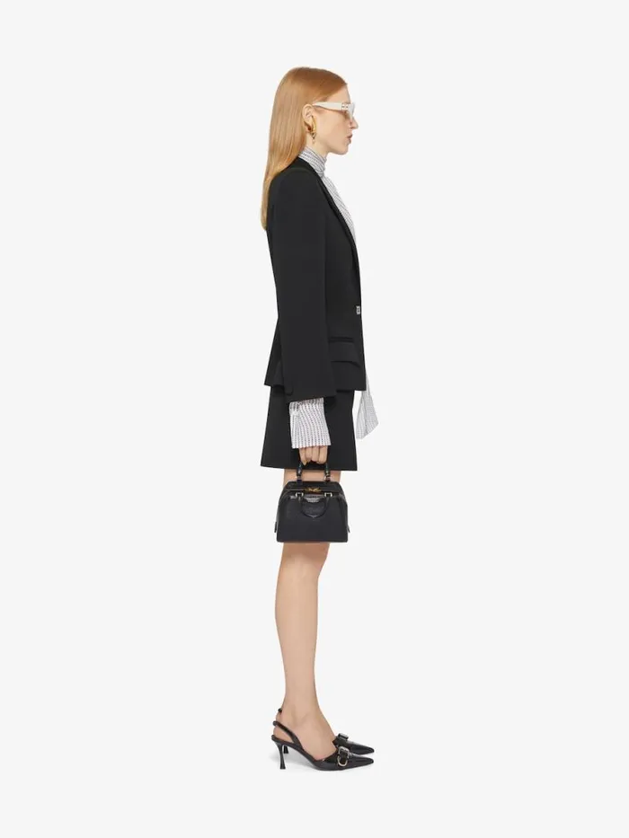 Women Skirts Givenchy Mini Skirt In Wool With 4G Liquid Detail Black