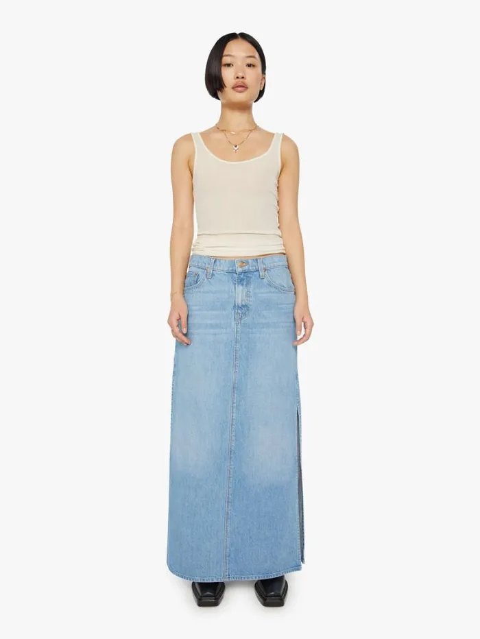 Women Skirts Mother Denim Petites The Lil039 Fun Dip Slice Maxi Skirt Wash Nothing Else Like It