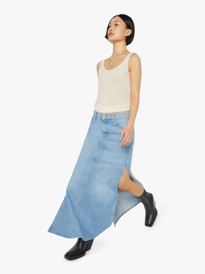 Women Skirts Mother Denim Petites The Lil039 Fun Dip Slice Maxi Skirt Wash Nothing Else Like It