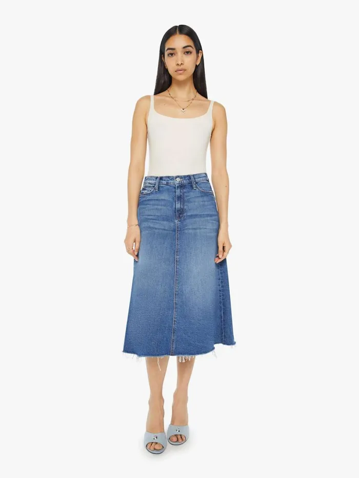 Women Skirts Mother Denim The Circle Midi Fray Dream Team