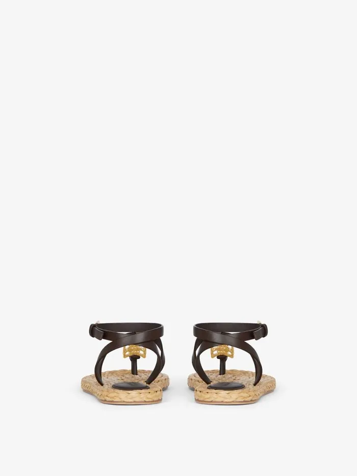 Women Slides and Sandals Givenchy 4G Liquid Sandals In Raffia Ebonynatural Women Slides and Sandals Givenchy 4G Liquid Sandals In Raffia Ebonynatural