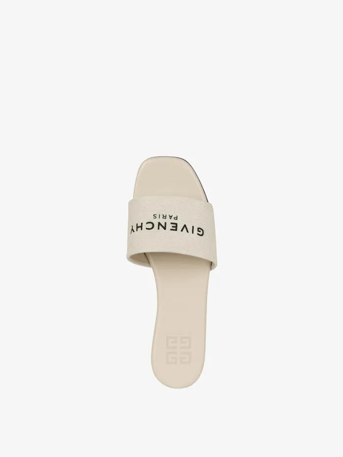 Women Slides and Sandals Givenchy 4G Mules In Canvas Beigeblack Women Slides and Sandals Givenchy 4G Mules In Canvas Beigeblack
