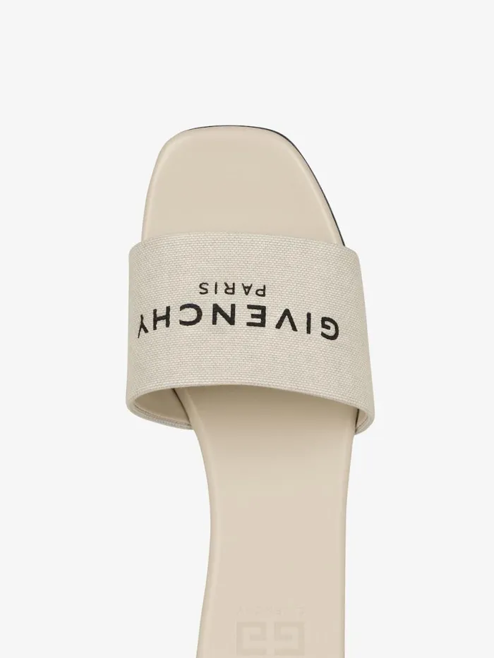 Women Slides and Sandals Givenchy 4G Mules In Canvas Beigeblack Women Slides and Sandals Givenchy 4G Mules In Canvas Beigeblack