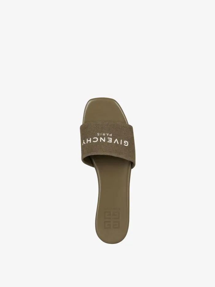 Women Slides and Sandals Givenchy 4G Mules In Canvas Dark Khaki Women Slides and Sandals Givenchy 4G Mules In Canvas Dark Khaki