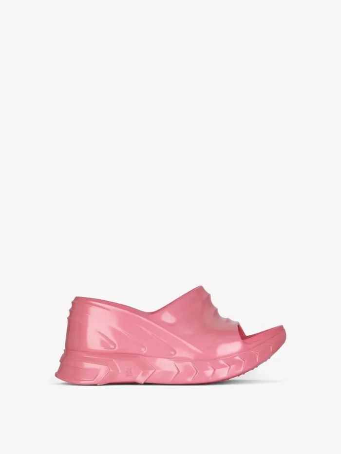 Women Slides and Sandals Givenchy Marshmallow Wedge Sandals In Iridescent Rubber Coral Women Slides and Sandals Givenchy Marshmallow Wedge Sandals In Iridescent Rubber Coral