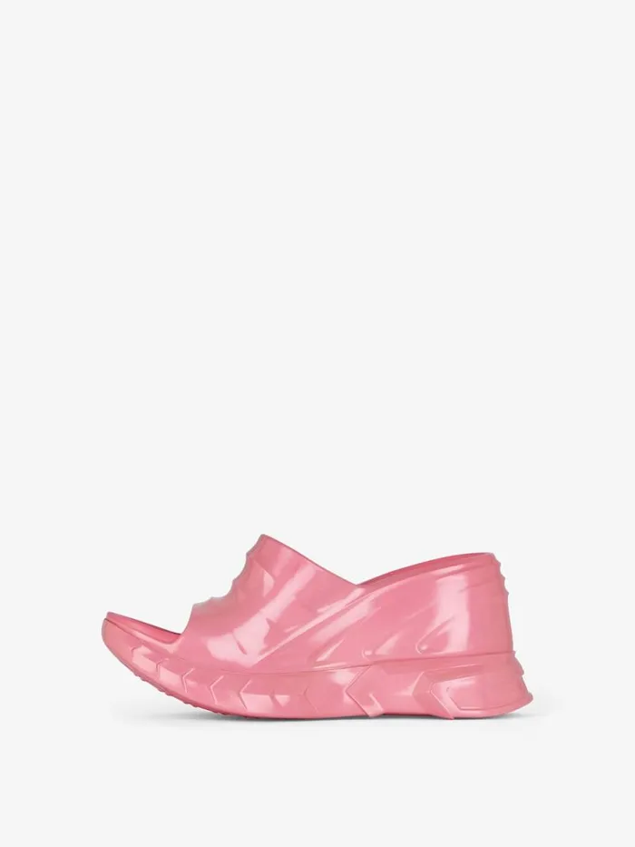 Women Slides and Sandals Givenchy Marshmallow Wedge Sandals In Iridescent Rubber Coral Women Slides and Sandals Givenchy Marshmallow Wedge Sandals In Iridescent Rubber Coral