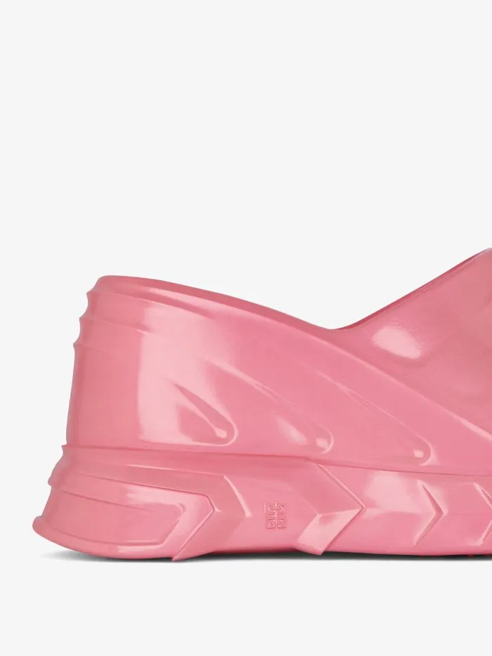 Women Slides and Sandals Givenchy Marshmallow Wedge Sandals In Iridescent Rubber Coral Women Slides and Sandals Givenchy Marshmallow Wedge Sandals In Iridescent Rubber Coral