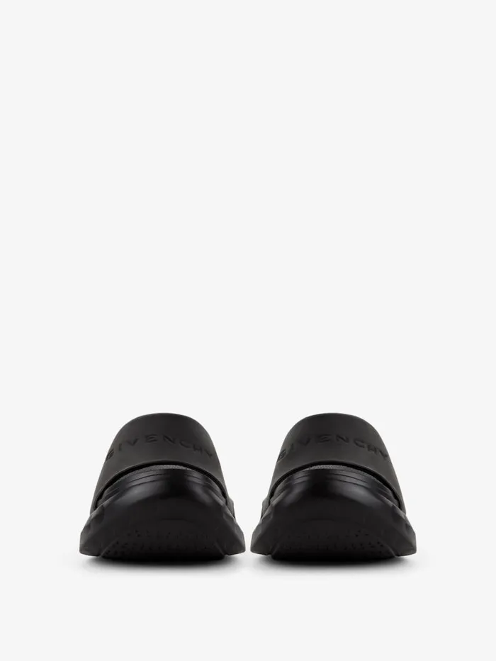 Women Slides and Sandals Givenchy Marshmallow Wedge Sandals In Leather Black