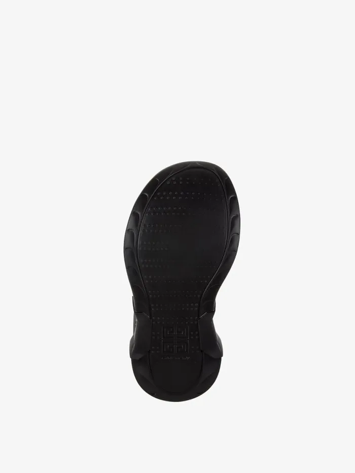 Women Slides and Sandals Givenchy Marshmallow Wedge Sandals In Leather Black