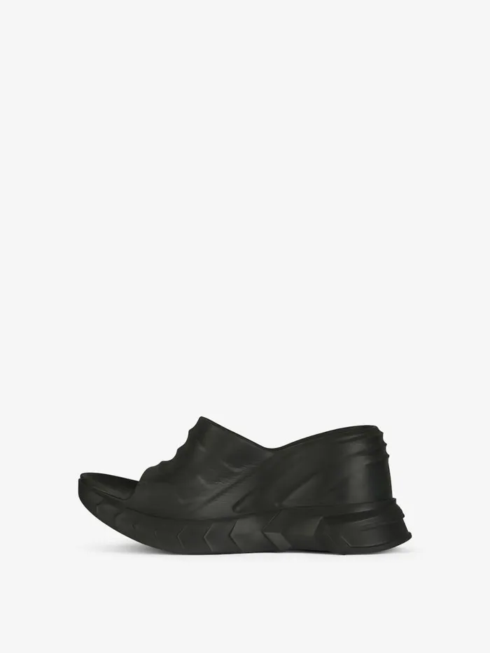 Women Slides and Sandals Givenchy Marshmallow Wedge Sandals In Rubber Black Women Slides and Sandals Givenchy Marshmallow Wedge Sandals In Rubber Black