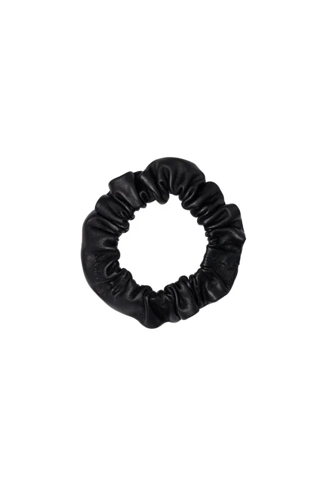 Women Small Leather Scrunchie Black LAMARQUE Other