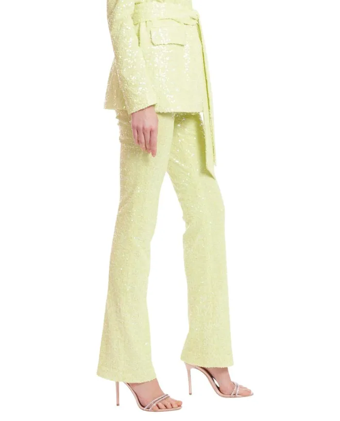 Women Suits Badgley Mischka Sparkle StraightLeg Trousers Lime