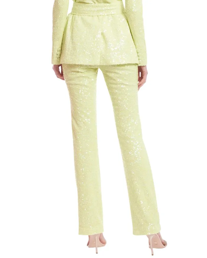 Women Suits Badgley Mischka Sparkle StraightLeg Trousers Lime