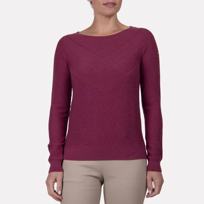 Women Surrey Sweater Red Plum KJUS Midlayers and Sweaters