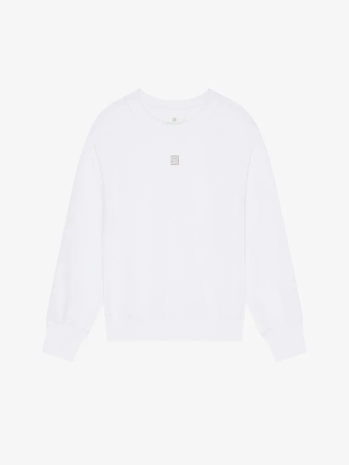 Women Sweatshirts and Hoodies Givenchy Slim Fit Sweatshirt In Fleece White