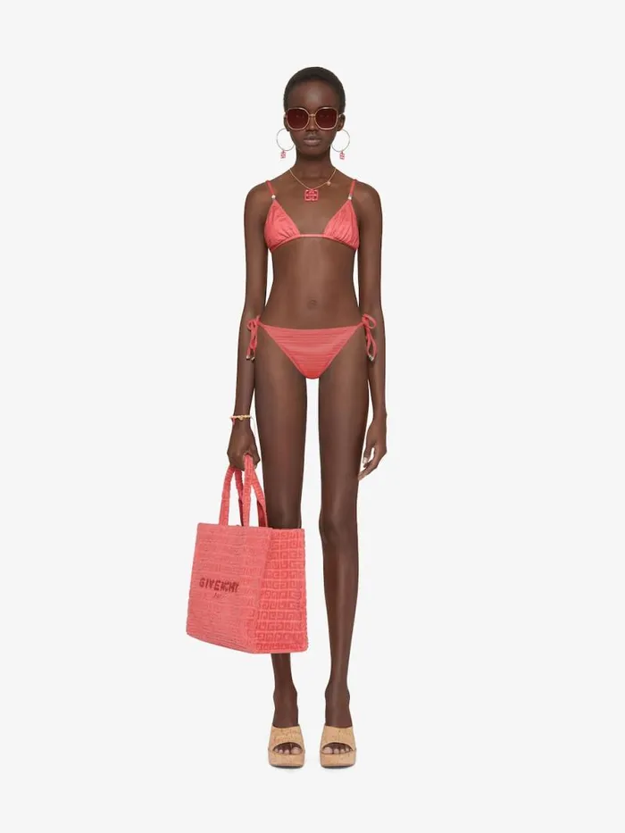 Women Swimwear Givenchy 4G Bikini Top With Pearls Coral