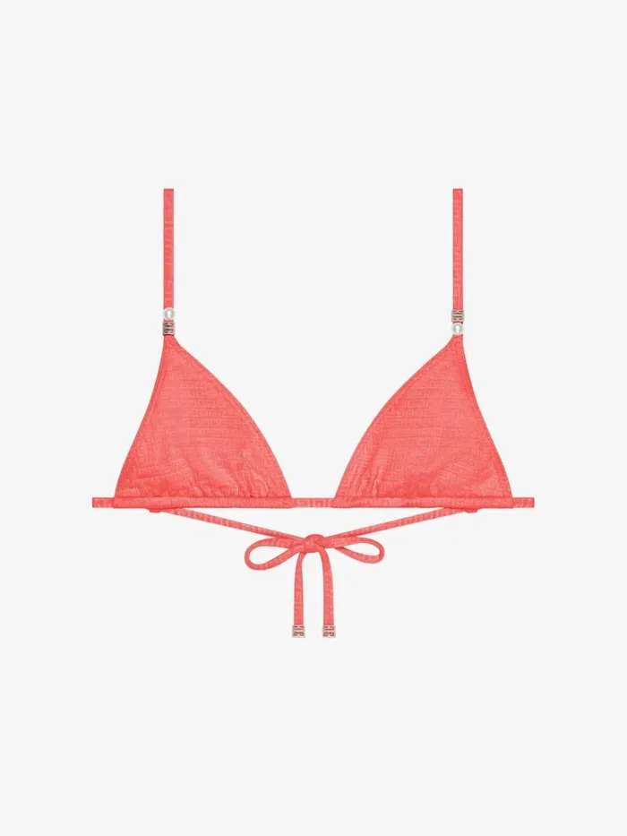 Women Swimwear Givenchy 4G Bikini Top With Pearls Coral