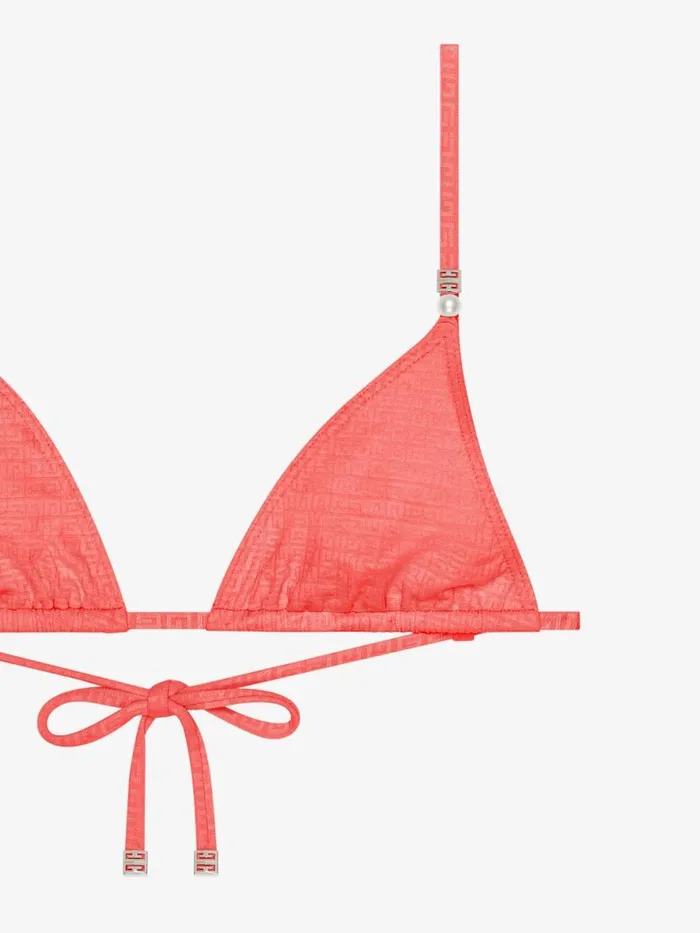 Women Swimwear Givenchy 4G Bikini Top With Pearls Coral