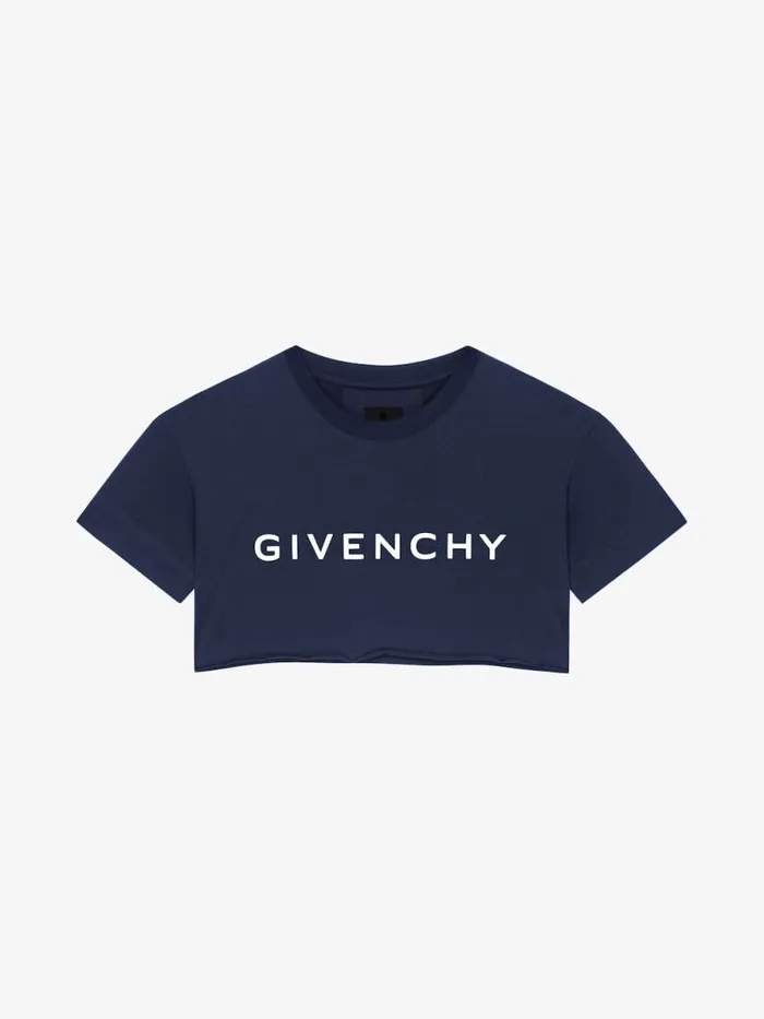 Women TShirts Givenchy GIVENCHY Archetype Cropped Tshirt In Cotton Dark Navy