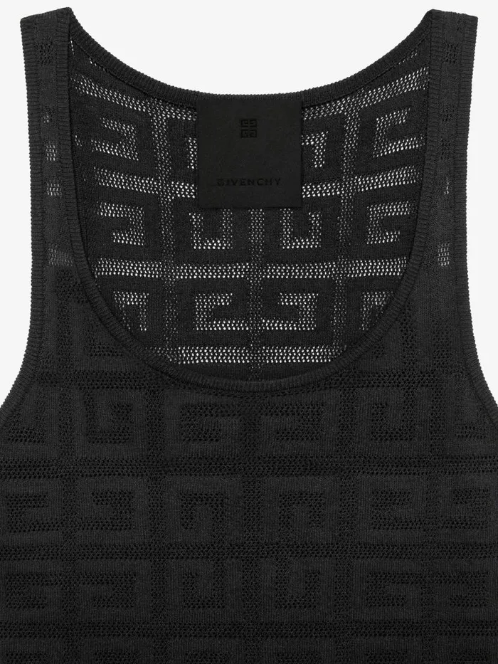 Women TShirts Givenchy Slim Tank Top In 4G Jacquard Black