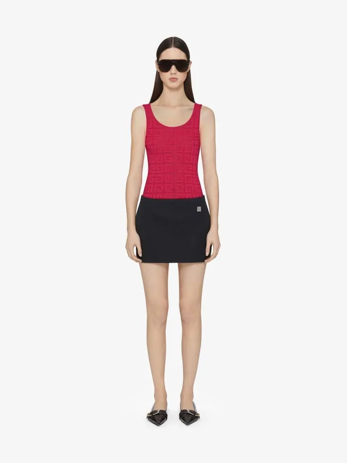 Women TShirts Givenchy Slim Tank Top In 4G Jacquard Raspberry