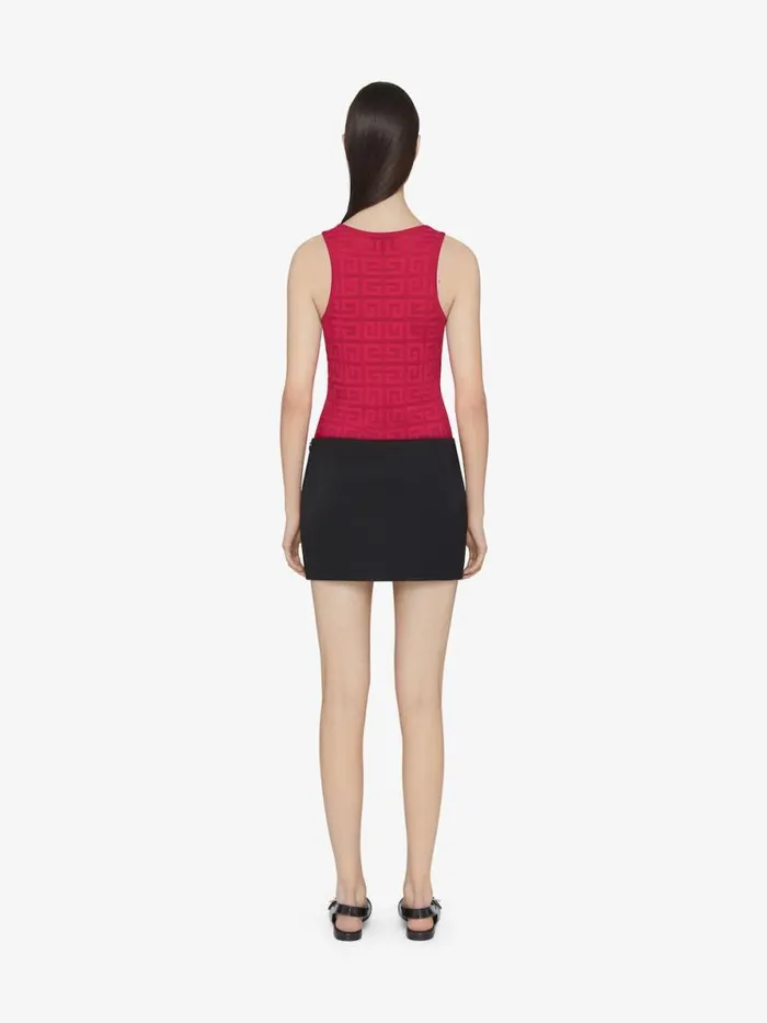 Women TShirts Givenchy Slim Tank Top In 4G Jacquard Raspberry