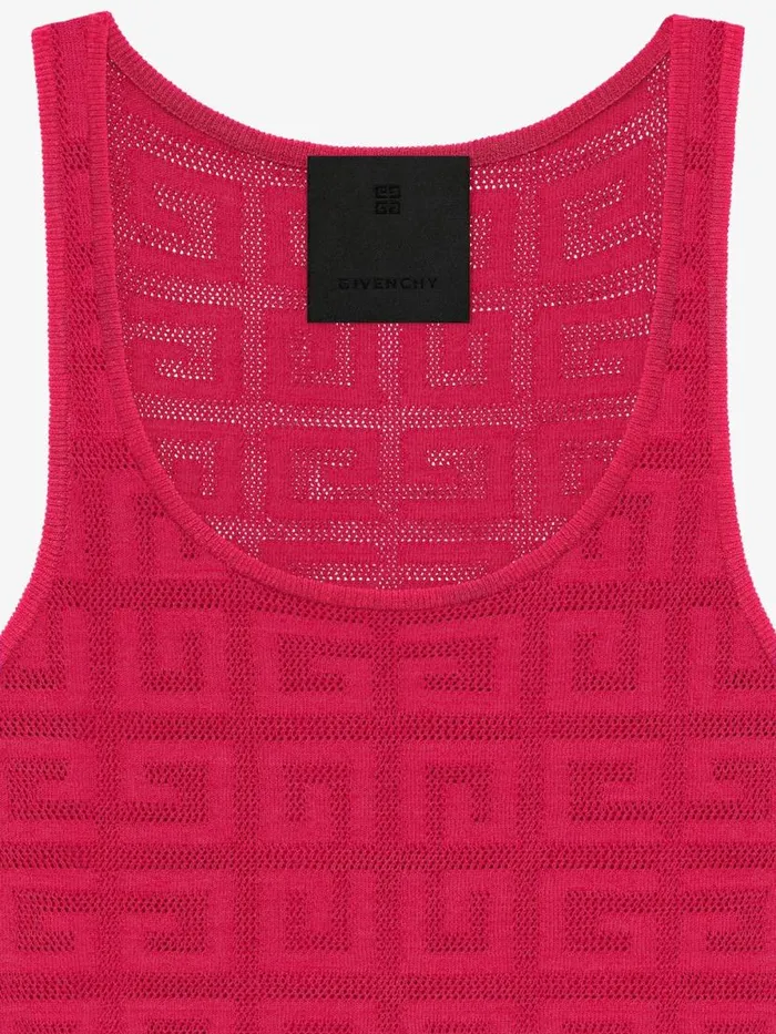 Women TShirts Givenchy Slim Tank Top In 4G Jacquard Raspberry