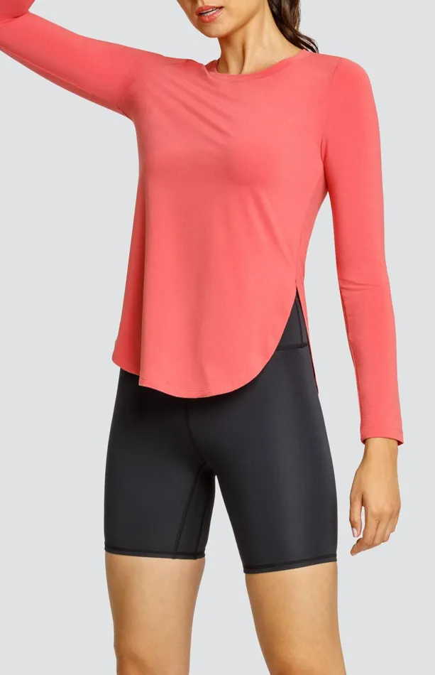 Women Tail Activewear Long Sleeve Panem Top Cherry Rose