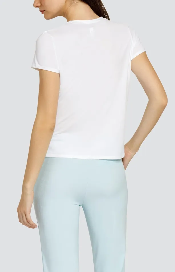 Women Tail Activewear Short Sleeve Bijou Top Chalk White With Logo