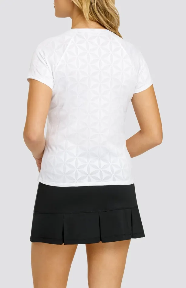 Women Tail Activewear Short Sleeve Pema Top Swivel Jacquard