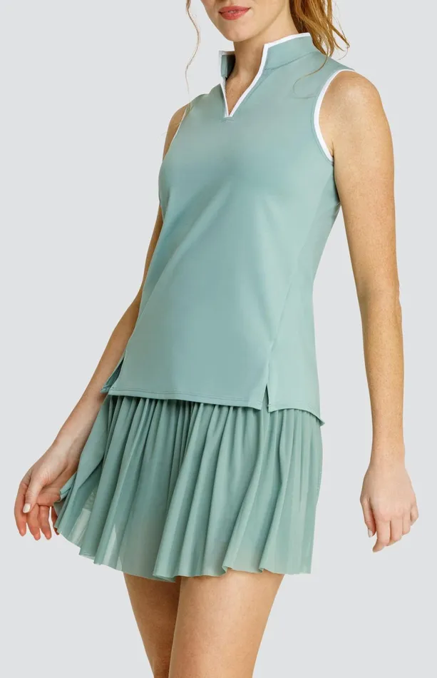 Women Tail Activewear Sleeveless Coquette Top Sage