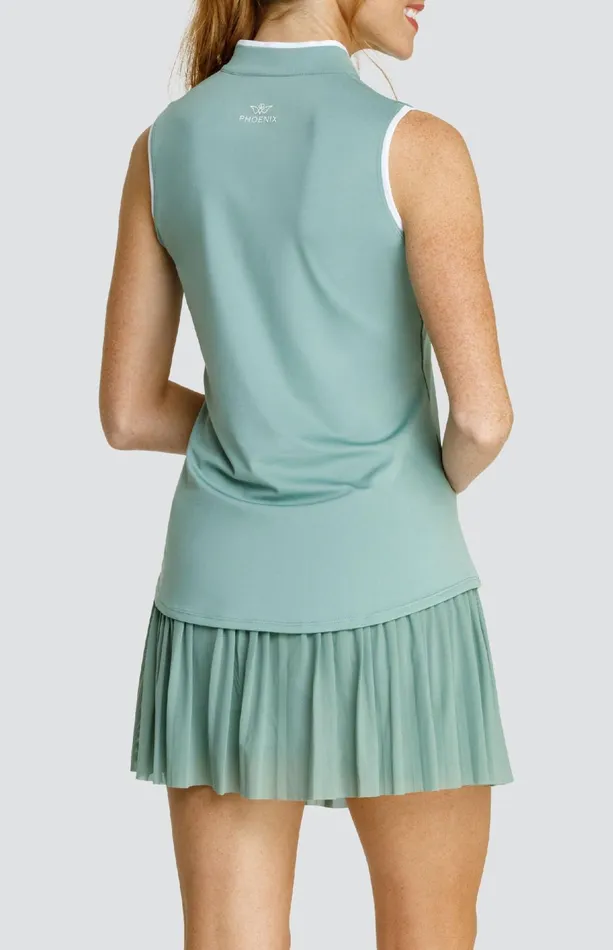 Women Tail Activewear Sleeveless Coquette Top Sage