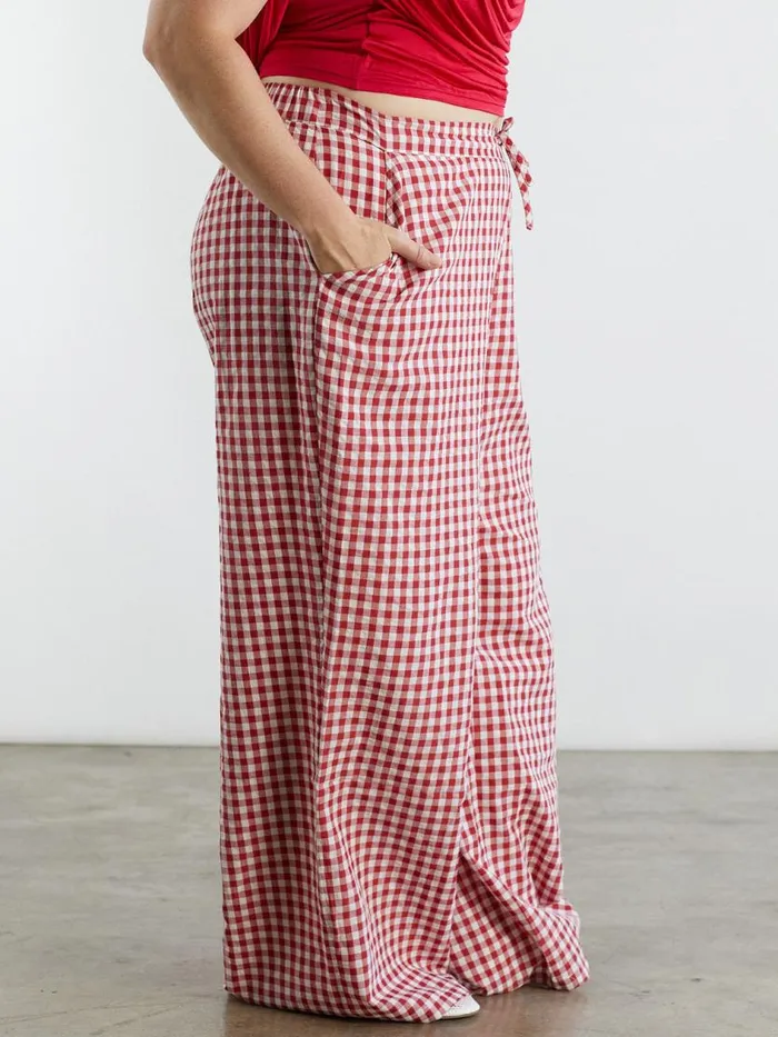 Women The Perfect Pant Red Gingham Lisa Says Gah Bottoms